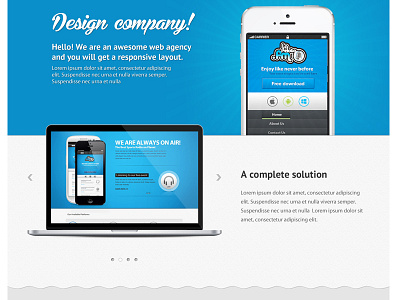 Website design for design company blue blue theme blue website design laptop mobile mobile website wb web web design web site website website design