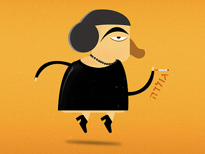 Golda cigarette illustration israel minister prime