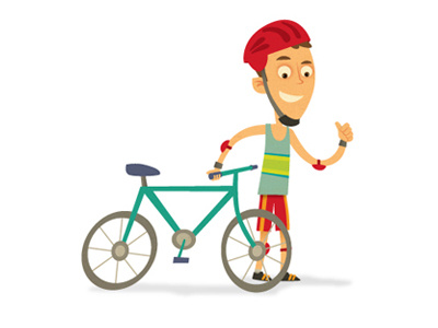 cyclist caceres character cyclist design diego illustration vector