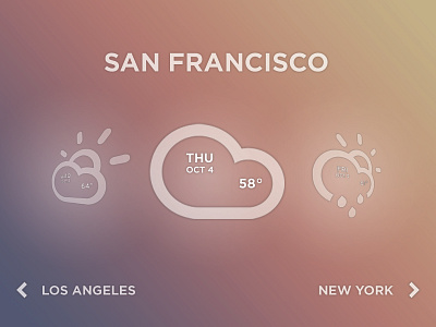 Simple 3-Day Forecast clouds days forecast icons interface rain sun temperature weather