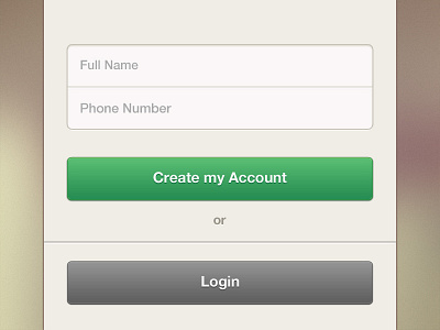 Login Screen button log in login sign in sign on text ui
