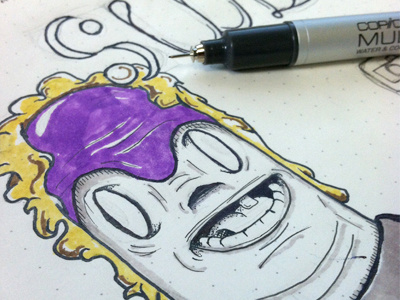 Doodling thumb face character design drawing illustration pen sketch typography