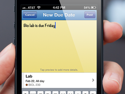 Tabule Add Due Date View app iphone student planner tabule todo