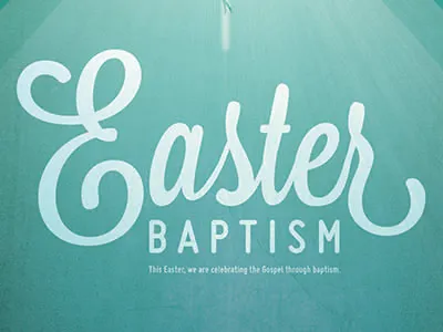 Easter Baptism Detail baptism church cross depth easter grain grunge lavendaria miso poster sky sunrise water