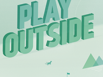 Go Play Outside Detail clouds illustration mountains outdoors poster
