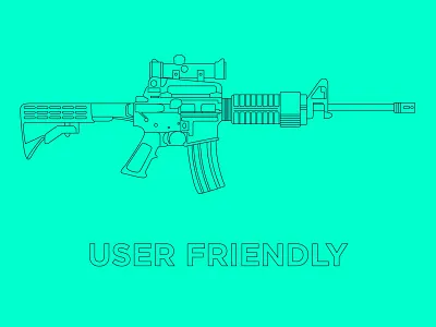 User Friendly 2d ar 15 auto drawing flat friendly gun line logo semi user