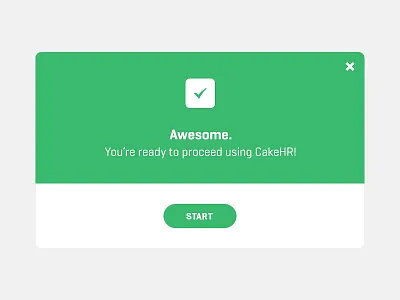 Modal - Green alert button checkmark cta dismiss green message modal modal window popup validation webapp window