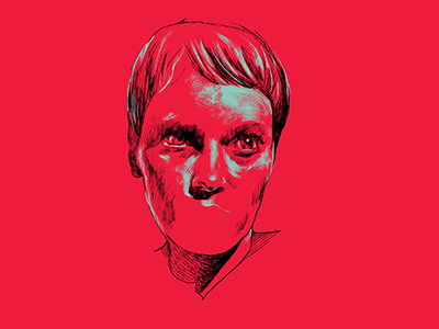 Dribbble 080 baby colors contrast demon drawing hatching illustration red satan vidal sassoon