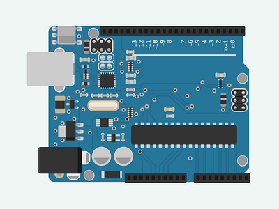 Arduino Uno Circuit Board arduino circuit board illustration vector