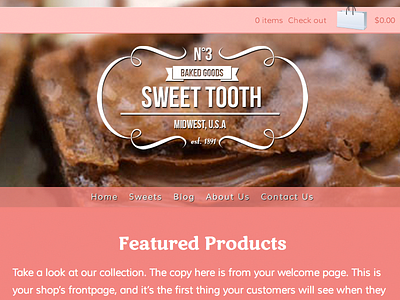 Homepage bakery ecommerce shopify theme