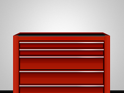 Red Tool Chest illustration photoshop tool chest toolbox