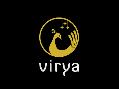 Virya Logo apparel bird boutique brand branding clothing couture eclectic energy fashion feminine identity india kawal liberating logo magic majestic oberoi online peacock virya visual website