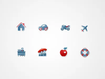 Icons for Leading Online Insurance Company :) 555 apple car desk dray duotone exclusive family health help home hypera iconography icons ilan ilan dray inkod inkod hypera insurance life motorbike office online plane umbrella