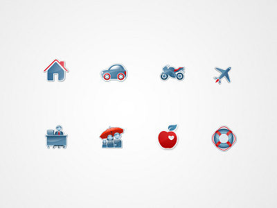 Icons for Leading Online Insurance Company :) 555 apple car desk dray duotone exclusive family health help home hypera iconography icons ilan ilan dray inkod inkod hypera insurance life motorbike office online plane umbrella