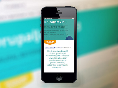 Mobile version for Drupaljam 2013 cms drupal drupaljam iphone mobile netherlands responsive web webdesign