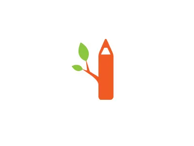 Pencil 01 branch logo orange pencil