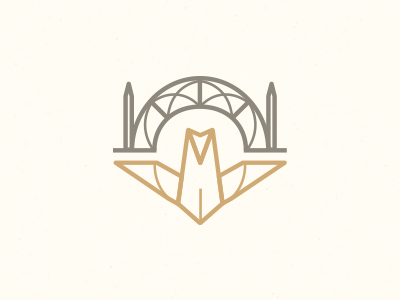 Bifrost logo study bird bridge logo origami