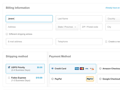 Checkout checkout form shop ui