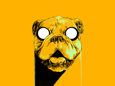 Dribbble 081 adventure time black contrast dog drawing eyeballs hatching illustration jake lighting yellow