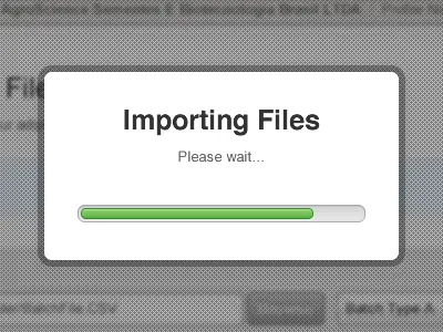 Import Process 2 import interface pop up progress bar ui upload ux web app