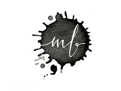 magda barcik/ logo blot calligraphy initials logo