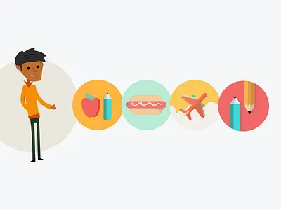 Navigation circle desaturated flat icon menu navigation rounded uxebu web