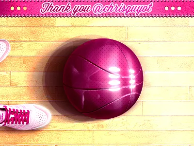 Thanks to Chris Guyot for Invitation! ball debut dribbble first shot illustration invite invitetation thanks