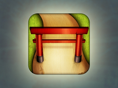 Toriicon app grass ground icon ios ios icon japan japanese nature red texture torii wood