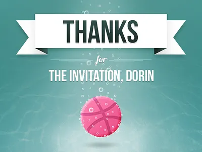 Thanks dribbble effervescent invitation thank you