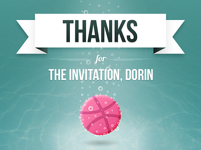 Thanks dribbble effervescent invitation thank you
