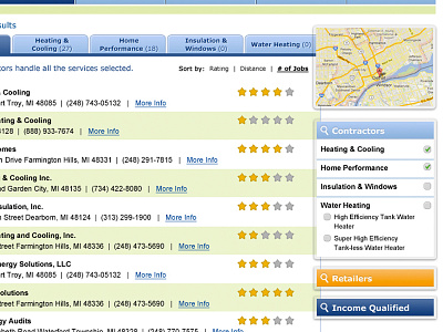 Find a Provider Tool list map search table tool ui