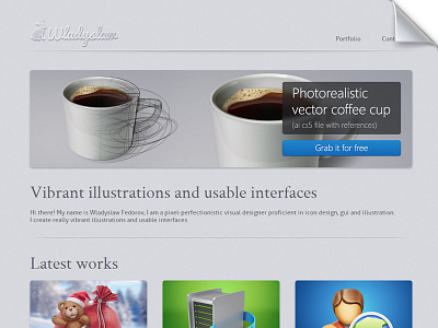 Wladza.com at last contacts freebees icons illustration illustrator photoshop portfolio website wladza