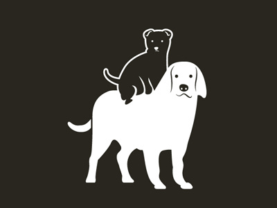 Dog on Dog animal animals black white blog bw canine couple daily pictogram dog doggie friendship illustration love puppy tumblr