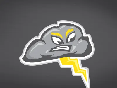 Storm bolt cloud grey lightning logo mascot storm team thunder