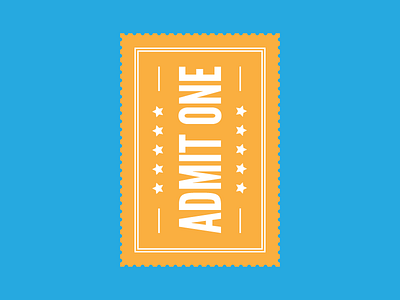 Ticket bright colourful design illustration minimal simplistic