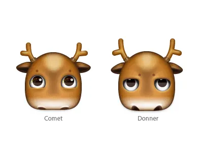 Zoom-eyed creatures pack 3 (Santa's reindeer) claus comet deer donner icons new santa winter year