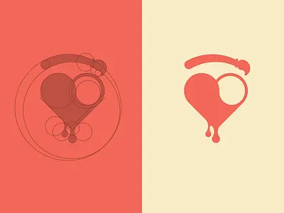 Icon Design Logo circle clean flat guides hart brush illustration lines logo process vector