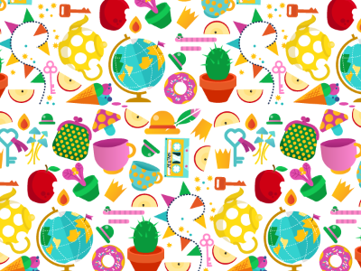 mix pattern apple globe illustration mix pattern