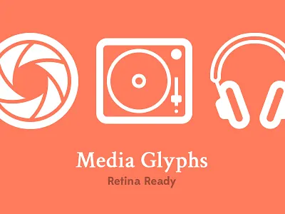 Media Glyphs audio glyphs icons photo video