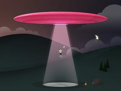 Willfully abduction draft dribbble invite night ufo