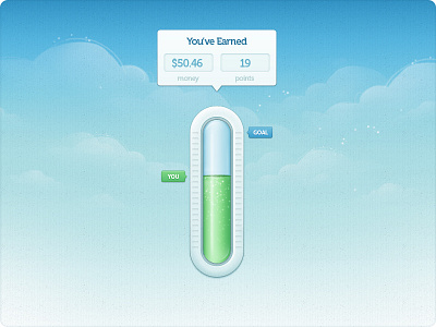 Progress Tracker | part of web design cash chemical clouds design earnings goal green hristov illustration interface money points psd slider stanislav texture tracker ui vector web