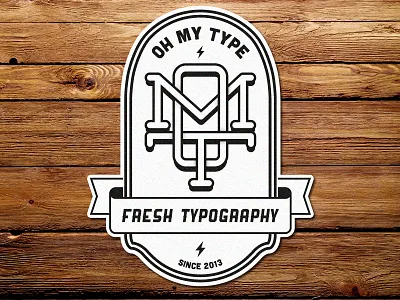 Oh My Type Badge badge blog lettering letters m monogram o ribbon sticker t typography