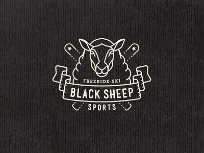 Black Sheep Sports Logo badge black freeride logo sheep ski vintage