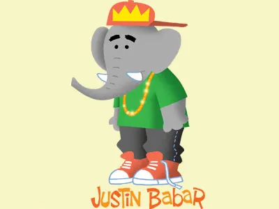 Justin Babar babar childrens art humor justin bieber