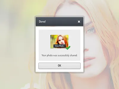 Share Successful Dialog box button dialog dialog box pop up pop up popup share thumb thumbnail window