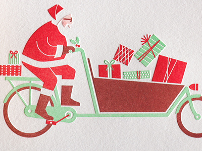 Bakfiet Santa Claus letterpress santa