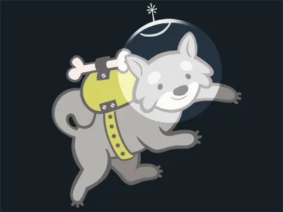 Astrodog astronaut character cute dog illustration space space dog