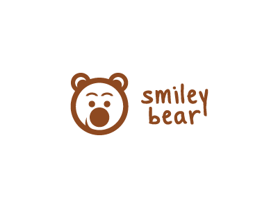 smiley bear bear brand brown child childcare children cute education fun illustration kid kids kindergarten logo minimal smile smiley teddy toy vector