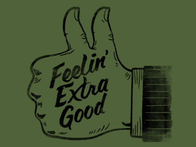 Double Thumbs illustration tee thumbs up typography