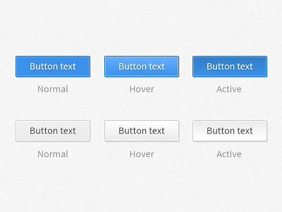 Button UI active blue button clean gray hover inner shadow normal shadow sharp ui